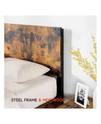 Full/Queen Bed Frame With 4 Drawers,Bed Frame With Storage, Full Metal Platform Bed Frame With Wood Headboard, Noise Free, No Box Spring Needed