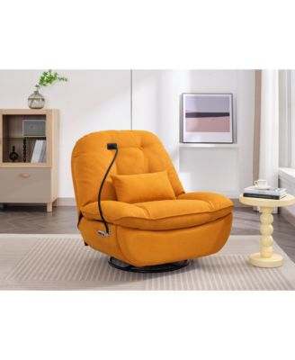 5-in-1 Orange Power Recliner with Music Player and Charger