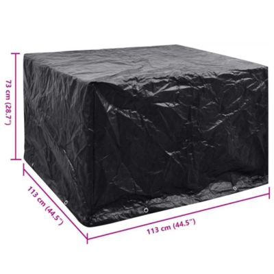 Garden Furniture Cover Black Polyethylene 44.5 x 44.5 x 28.7 in