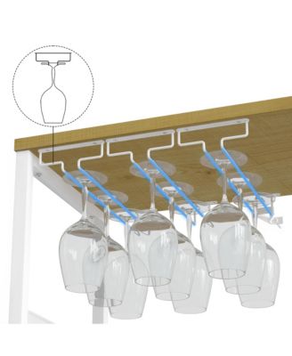 Wine Bar Cabinet with Detachable Wine Rack, Bar Rack Cabinet with Glass Holder and 1 Drawer, Mesh Door, Small Sideboard