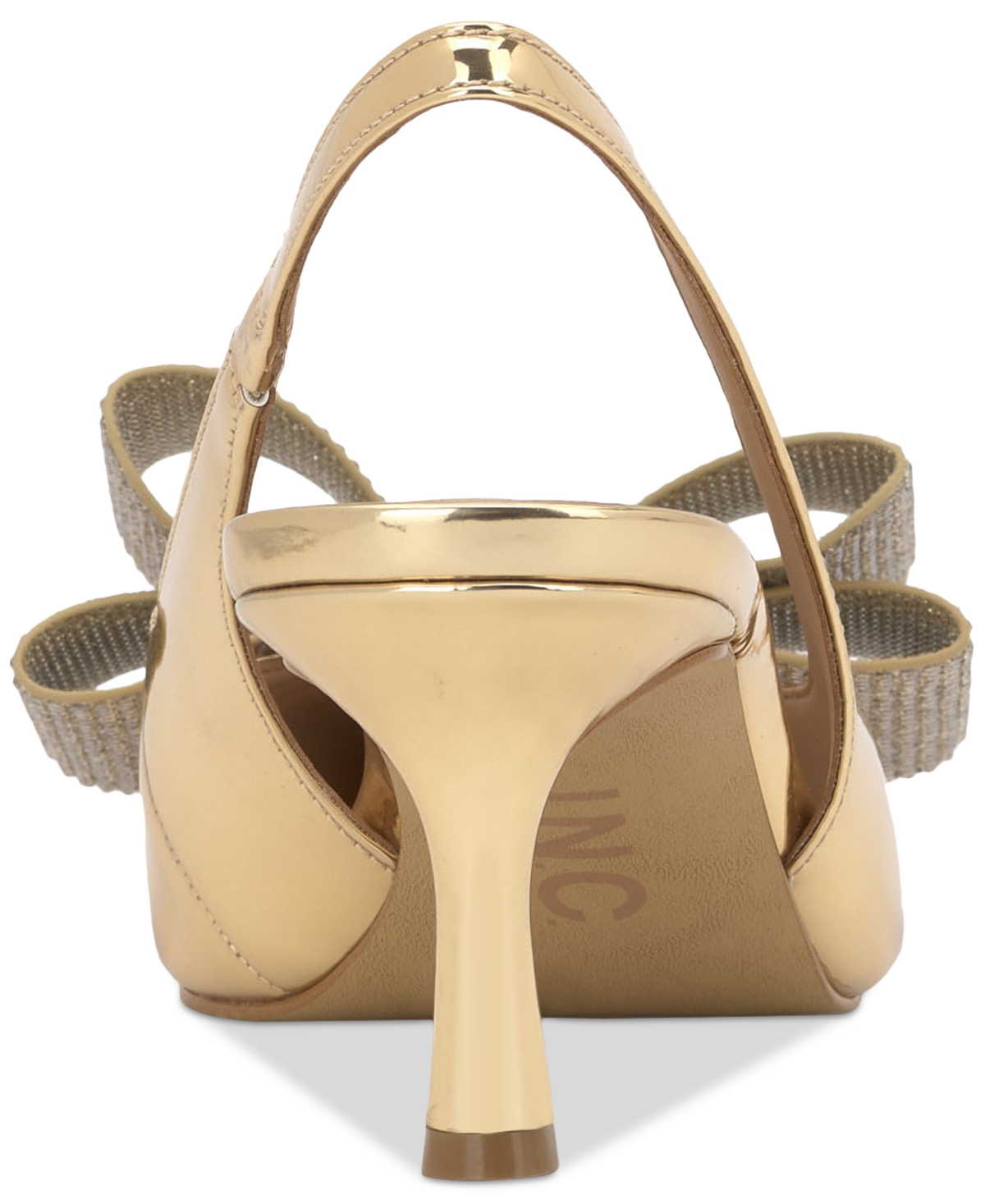 Inc International Concepts Women's Giverny Halter Back Pumps, Created For Macy's In Gold Bow