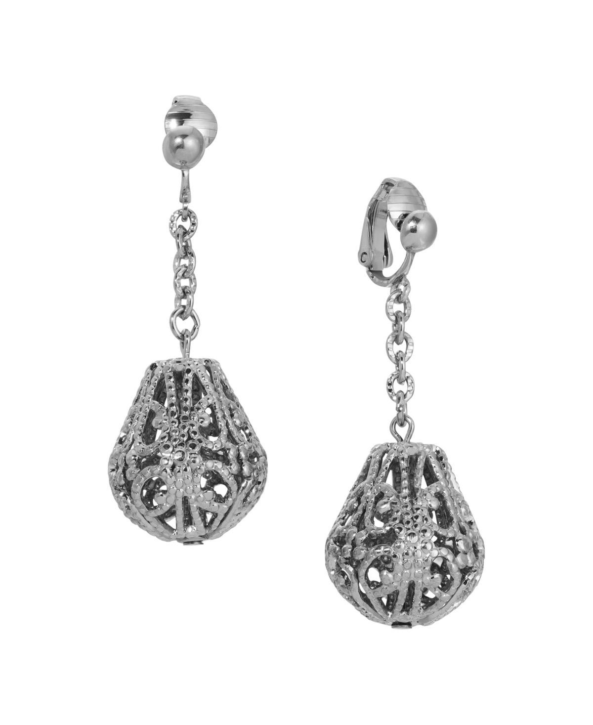 2028 Filigree Chain Drop Earrings In Gray