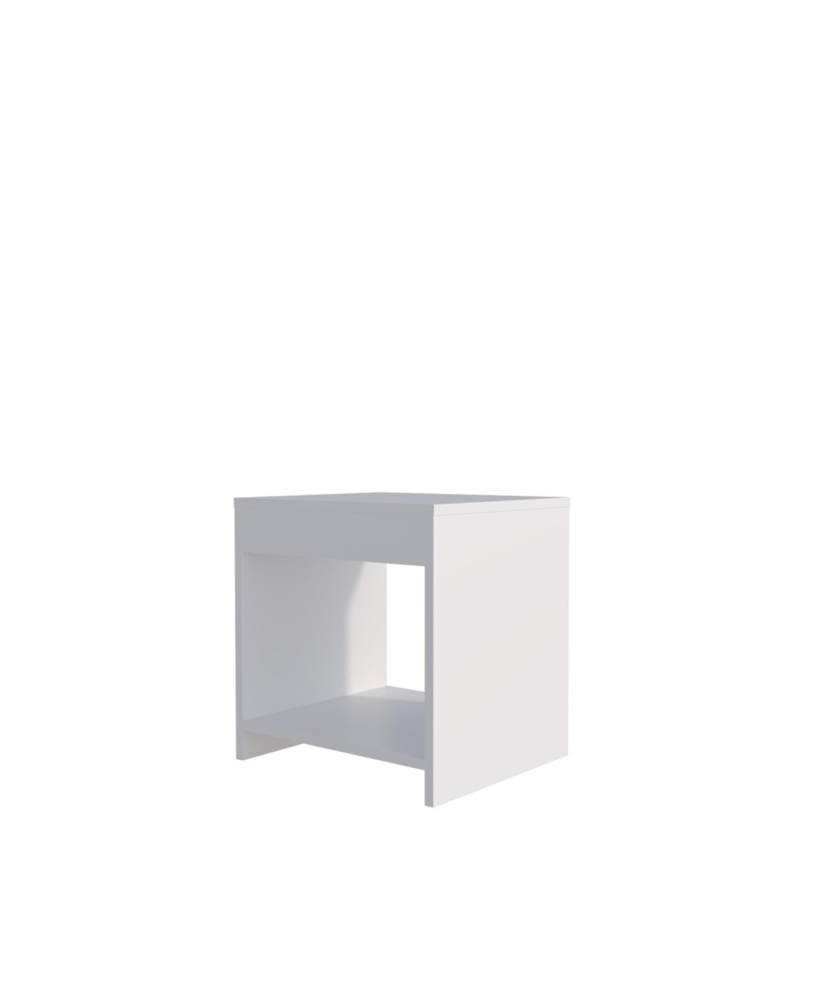 Fm Furniture Anegam Nightstand with Open Storage,- White