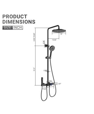 12Inch 4-Functiom Shower Faucet System Set with Handheld Spray (Rough-in Value Included)