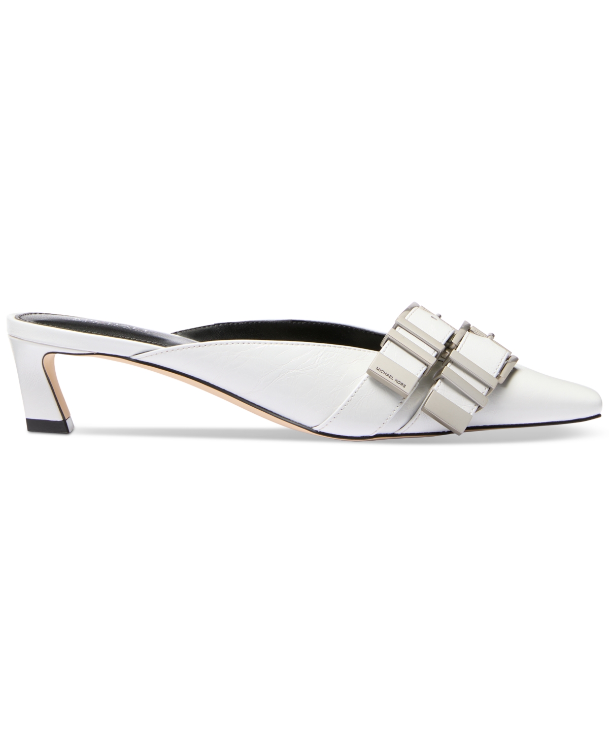 Shop Michael Kors Michael  Women's Darrington Kitten Mule Pumps In Optic White
