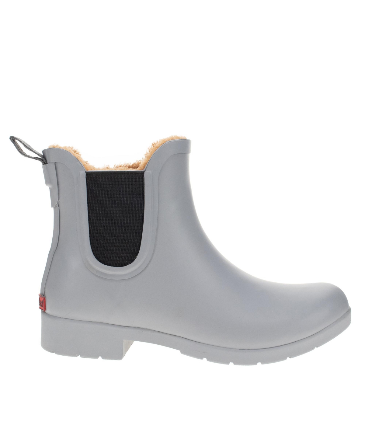 Womens Delridge Faux Fur Chelsea Rain Boot - Grey