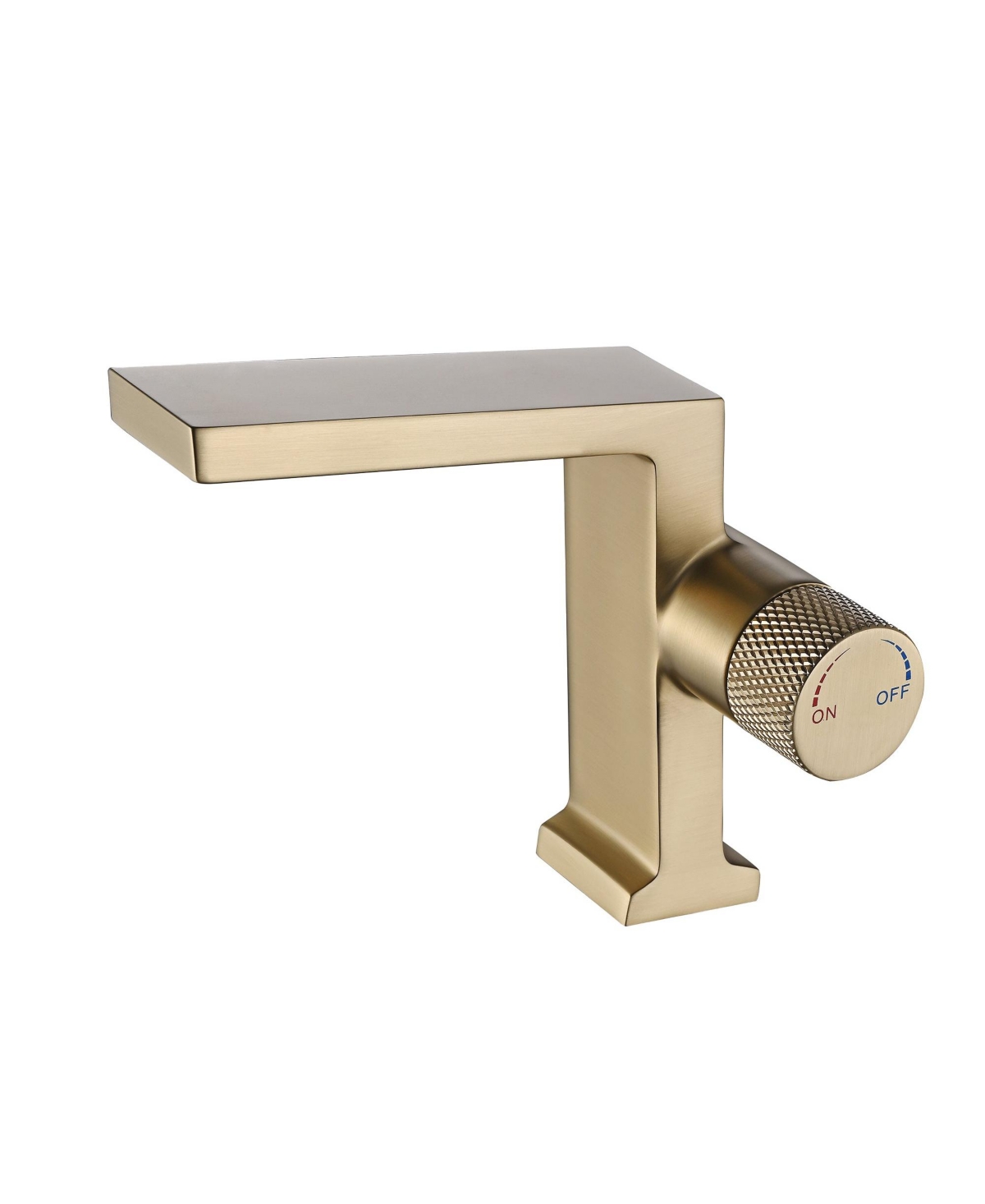 Single Handle Single Hole Bathroom Faucet with Water Supply Hoses Brushed Gold - Gold