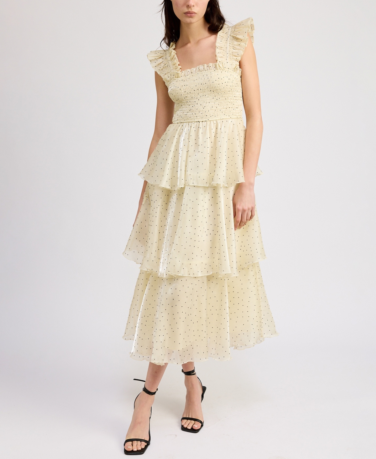 Women's Moxie Organza Midi Dress - Ivory/Black