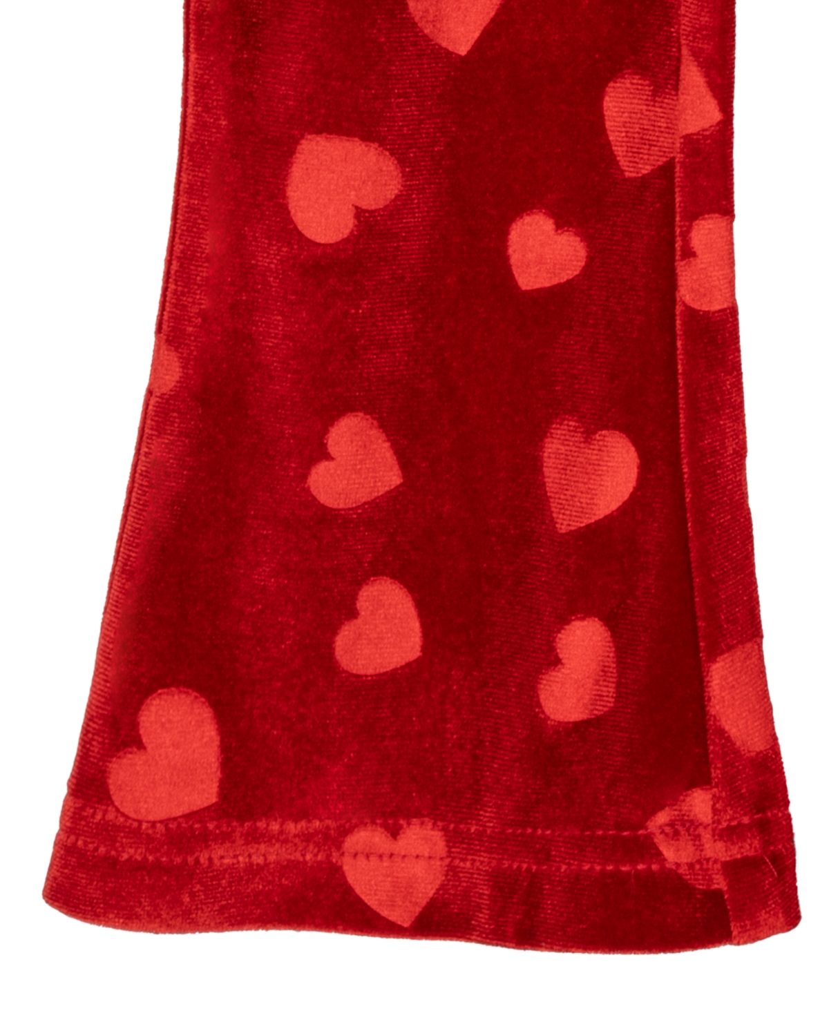 Rare Editions Baby Girl Heart Embossed Velvet Top And Pant, 2-Piece Set