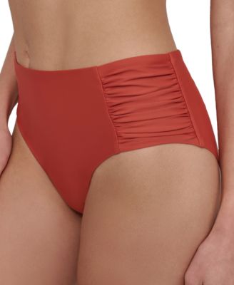 Women's High-Waist Side-Shirred Bikini Bottoms