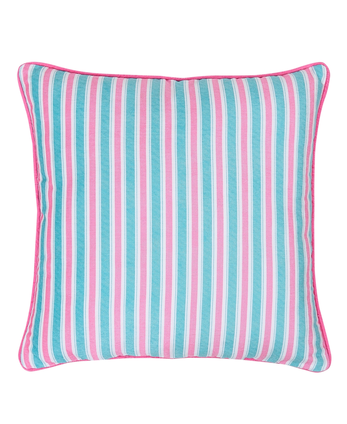 Videri Home Closeout!  Holiday Holly Jolly Stripe Decorative Pillow Set, 18" X 18" In Pink,multi