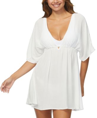 Juniors' Island Plunge V-Neck Cover-Up Tunic