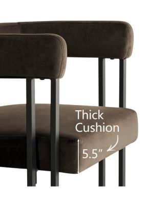 Set of 3 Modern Velvet Counter Stools,Armrest Counter Chairs for Kitchen with 3 Legs Design