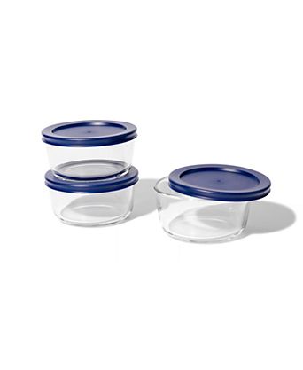 6-Piece 2 Cup Round Food Storage and Meal Prep Container Set