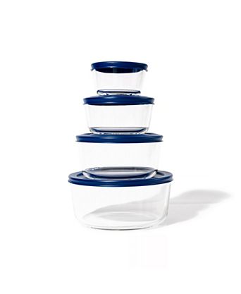 8-Piece Round Nesting Food Storage and Meal Prep Container Set
