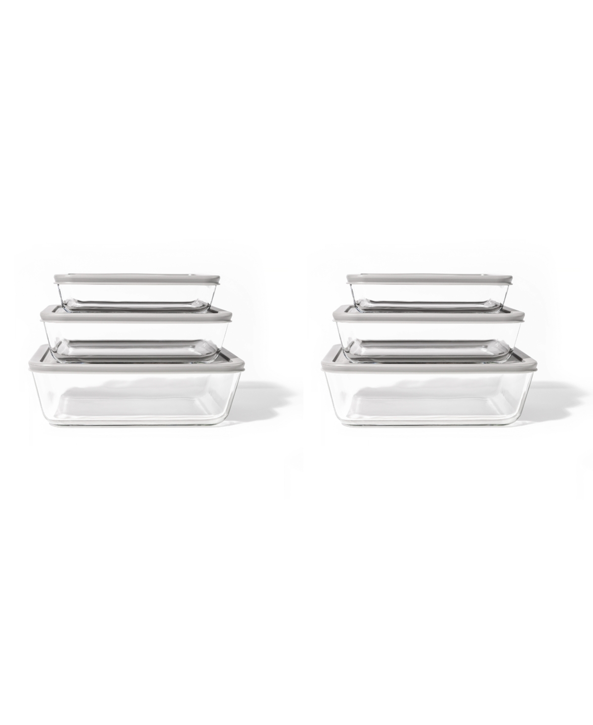 DURA LIVING 12-PIECE RECTANGULAR NESTING FOOD STORAGE AND MEAL PREP CONTAINER SET 