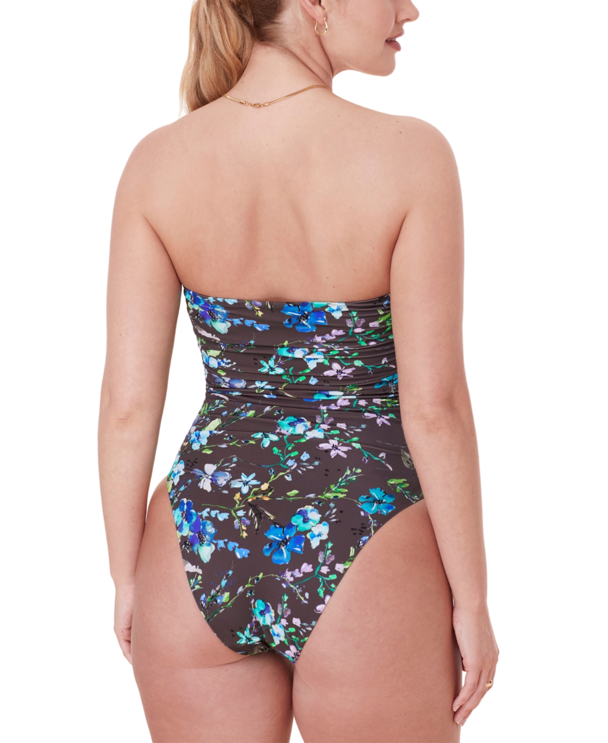 Andie Women's Pana Floral Print Sweetheart Bandeau Ruched Center One-piece Swimsuit In Wildflowers