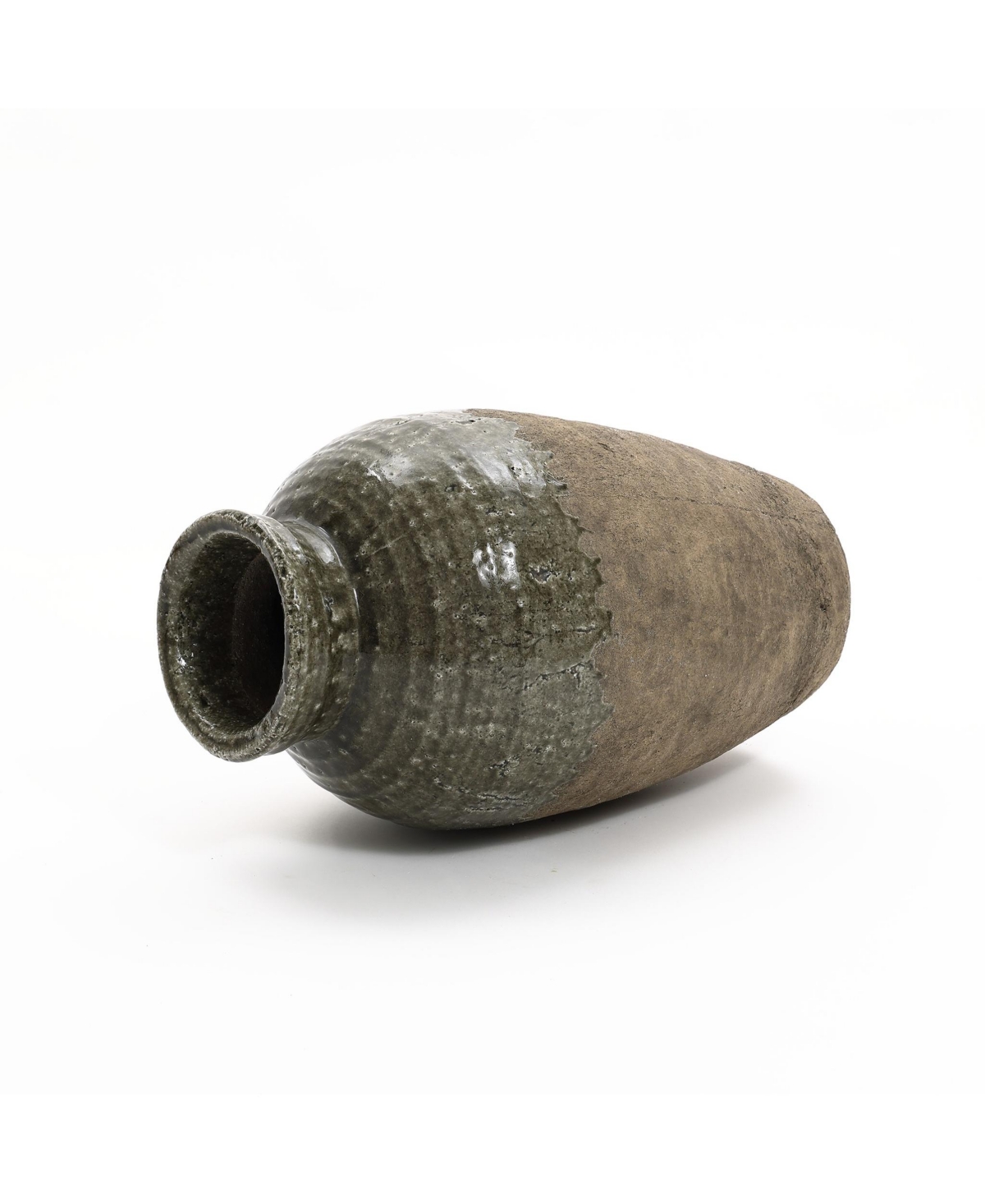 LuxenHome Rustic Brown Stoneware 18.5-Inch Tall Indoor and Outdoor Bud Vase - brown