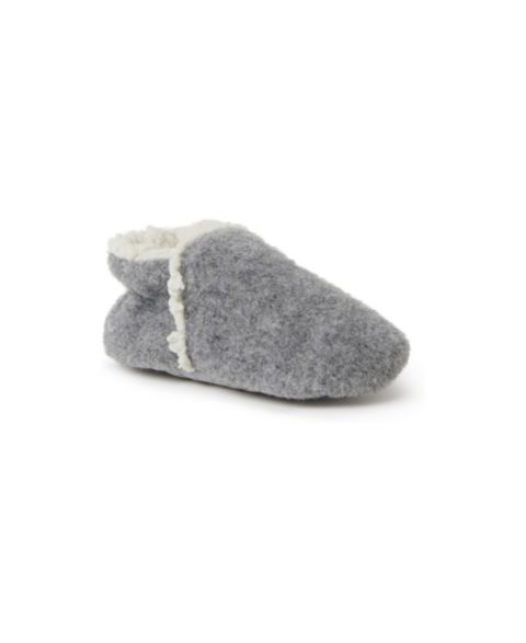 Тапочки Dearfoams Emerson Felted Closed Back Slipper для мальчиков-малышей, цвет: Светлый меланжевый серый