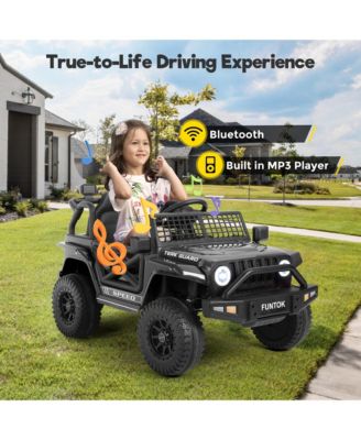 12V 7AH Kids Ride on Truck, Electric Ride on Car Toy Battery Powered Truck Vehicle w/ Remote Control, bluetooth, Spring Suspension, MP3 Player & LED Lights, 3 Speeds