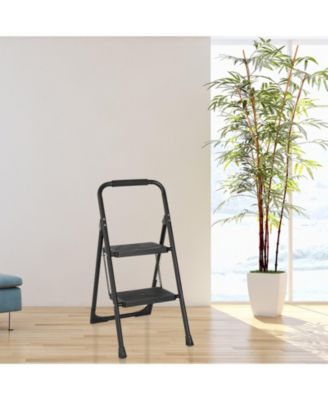 2 Step Ladder Portable Folding Ladder Stool for Adults with Wide Anti-Slip Pedal