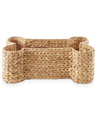 Dog Bone Shaped Storage Basket - Natural, Large Water Hyacinth Pet Toy Bin Organizer