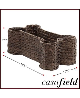 Dog Bone Shaped Storage Basket - Natural, Large Water Hyacinth Pet Toy Bin Organizer