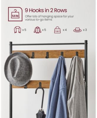 Entryway Industrial Style Coat Rack with Shoe Storage