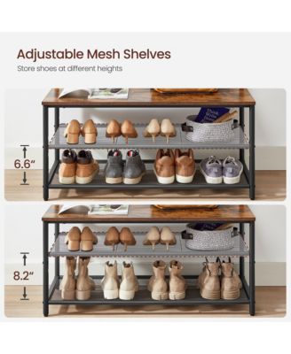 Entryway Industrial Style Coat Rack with Shoe Storage