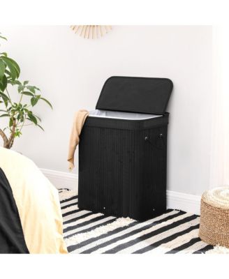 26.5 Gallon Laundry Hamper with Lid and Handles, Dove Grey