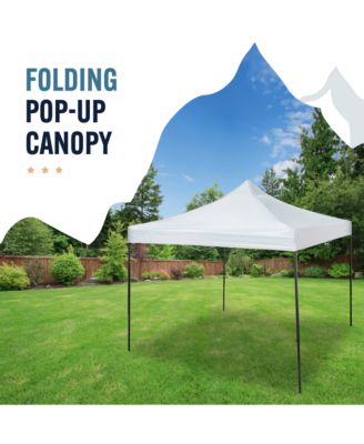 6 1/2-by-6 1/2-Foot Folding Pop-Up Shade Canopy, White