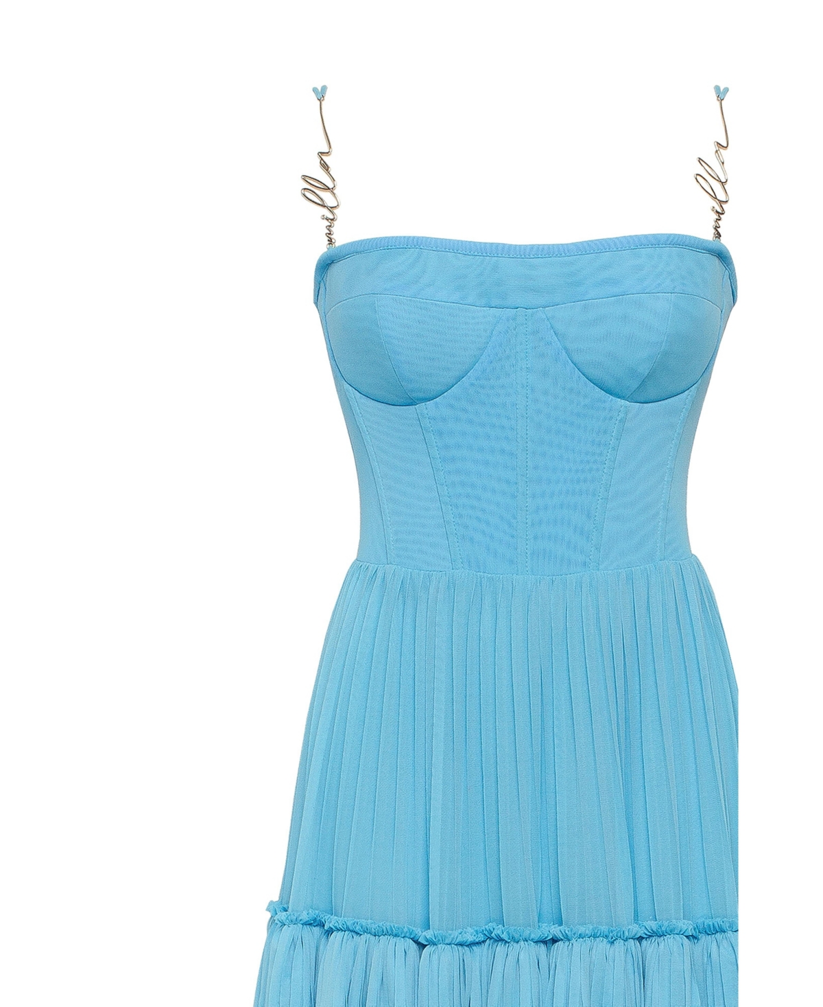 Milla Women's Sky- Spaghetti Strap Pleated Maxi Dress