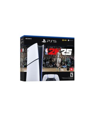 PlayStation 5 Slim Console Digital Edition – NBA 2K25 Bundle With Black Controller and Accessories - Black
