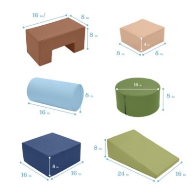 SoftZone Crawl and Climb Playtime Playset, Earthtone, 6-Piece