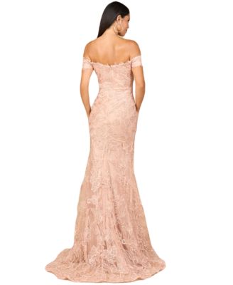 Women's Off Shoulder Lace Mermaid Gown