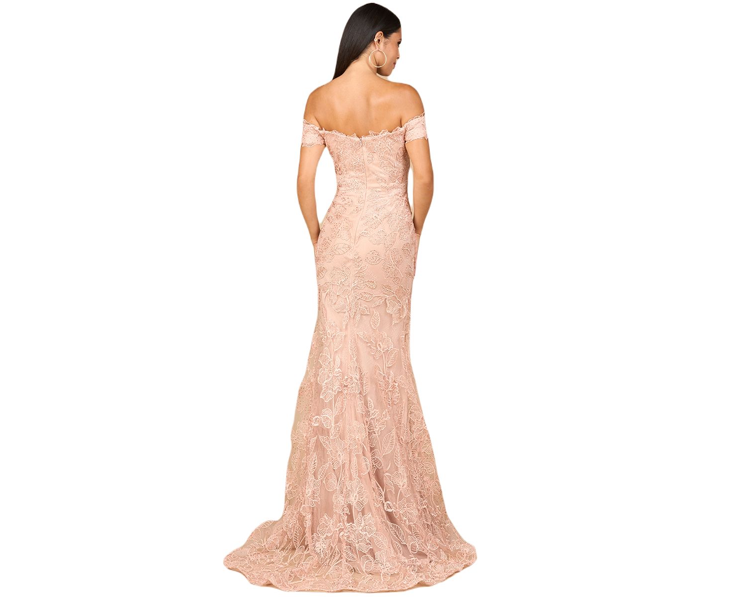 Women's Off Shoulder Lace Mermaid Gown