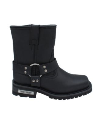 Women's 7" Side Zipper Harness Boot Black