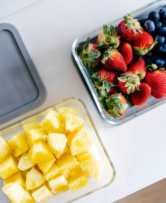 4-Piece 6.5 Cup Rectangular Food Storage and Meal Prep Container Set