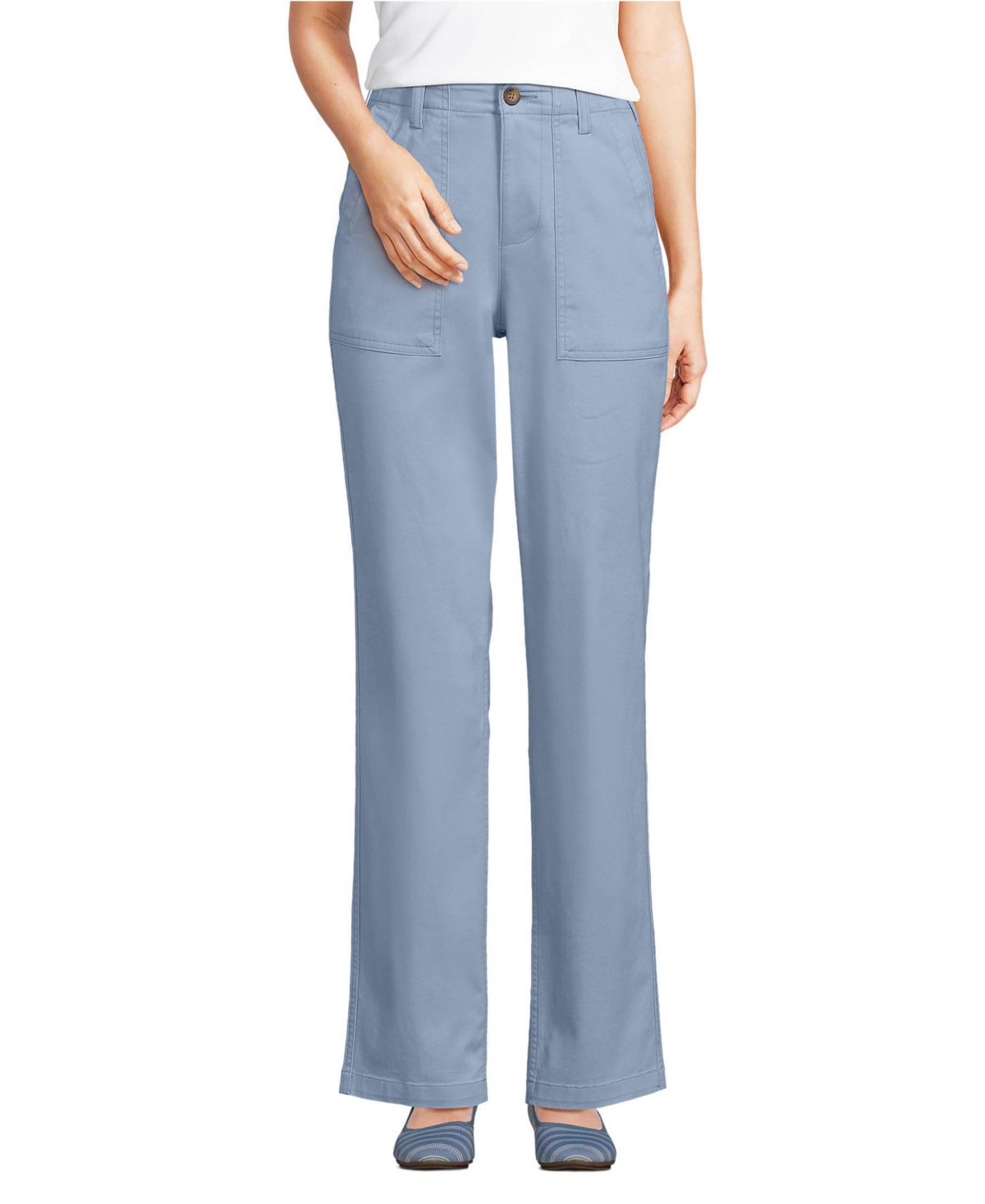 Lands' End Women's Tall High Rise Chino Utility Straight Leg Pants
