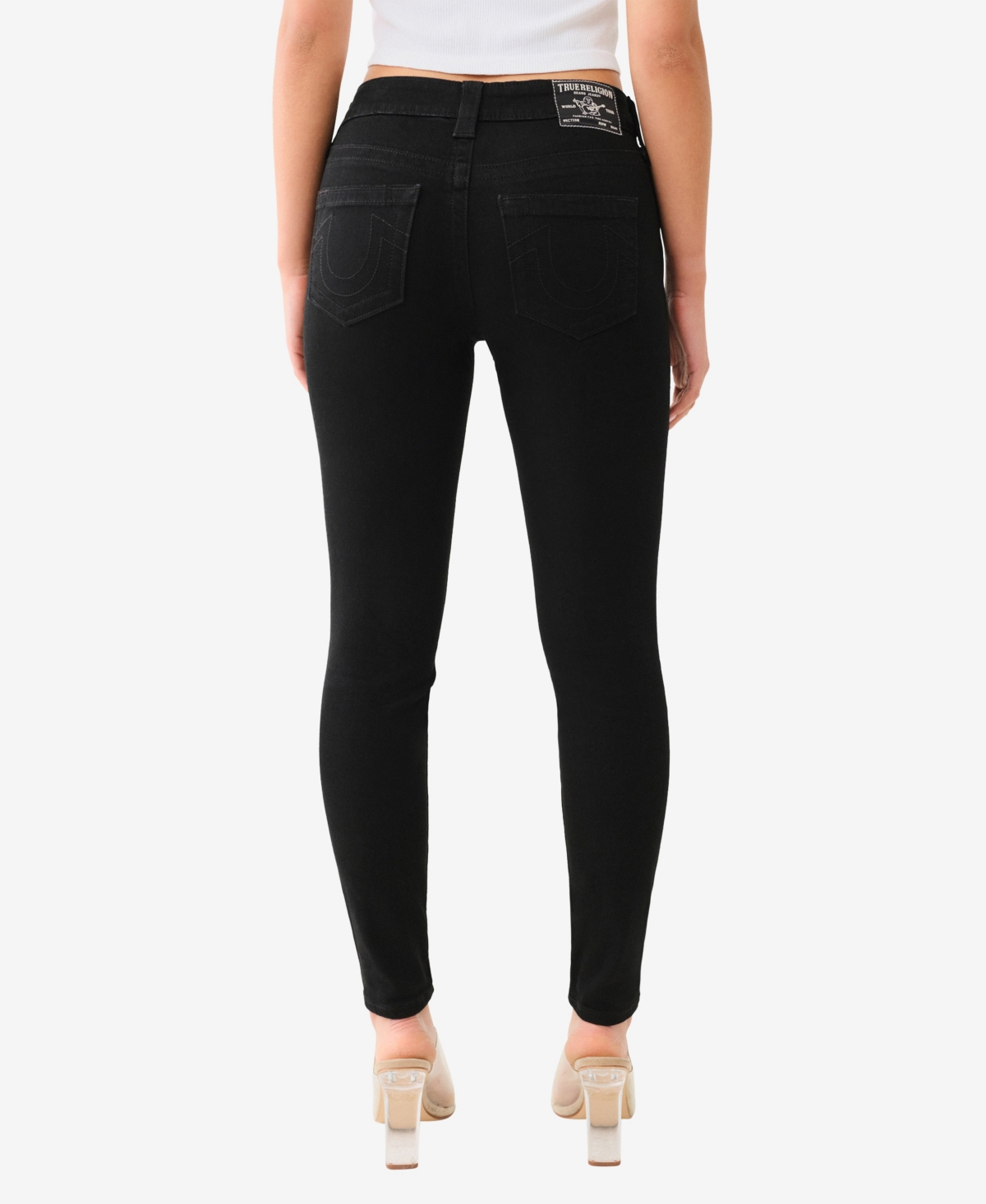 TRUE RELIGION WOMEN'S JENNIE MID RISE CURVY SKINNY JEANS 