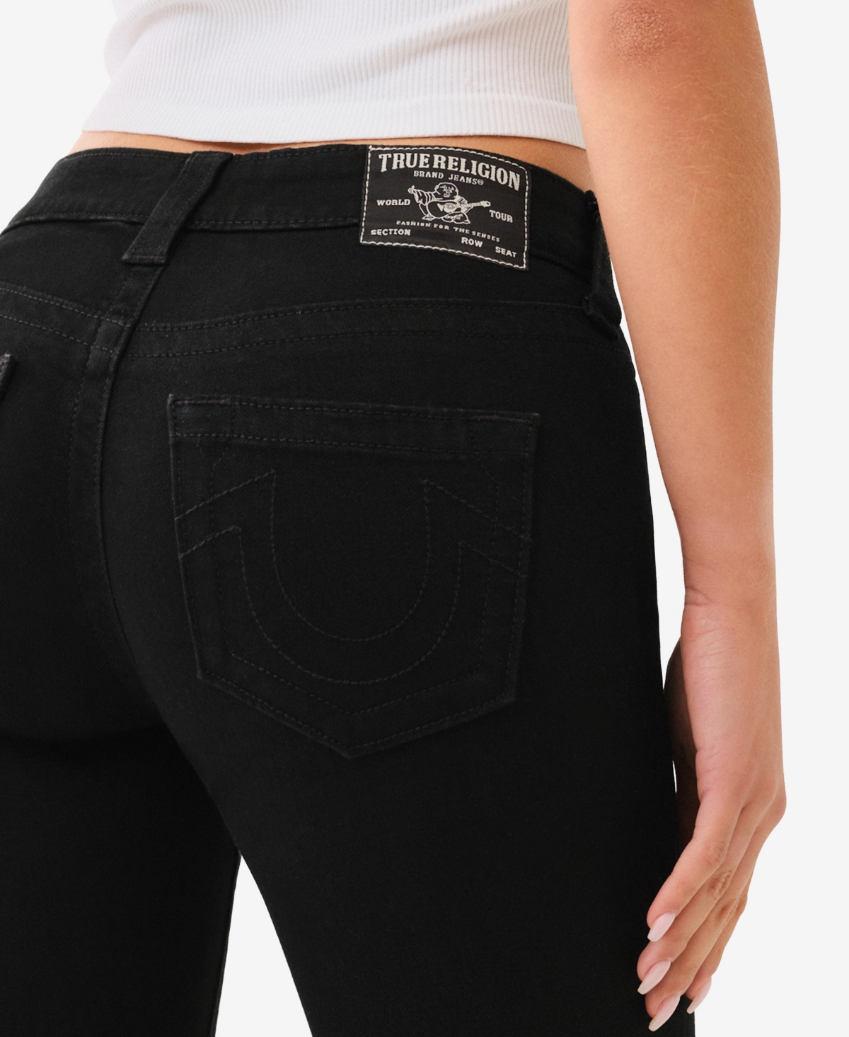Shop True Religion Women's Jennie Mid Rise Curvy Skinny Jeans In Black Rinse