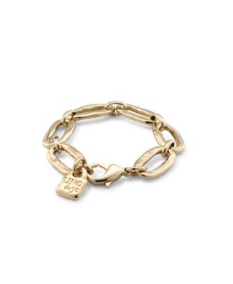 Sterling Silver and 18k Gold Plated Oval Links Bracelet