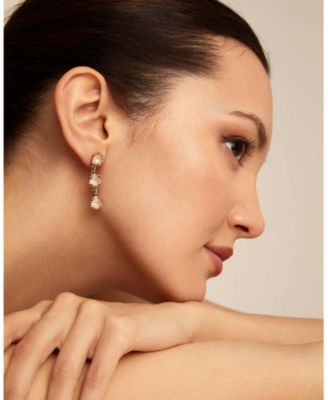 18k Gold Plated Metal Alloy Pendant Earrings