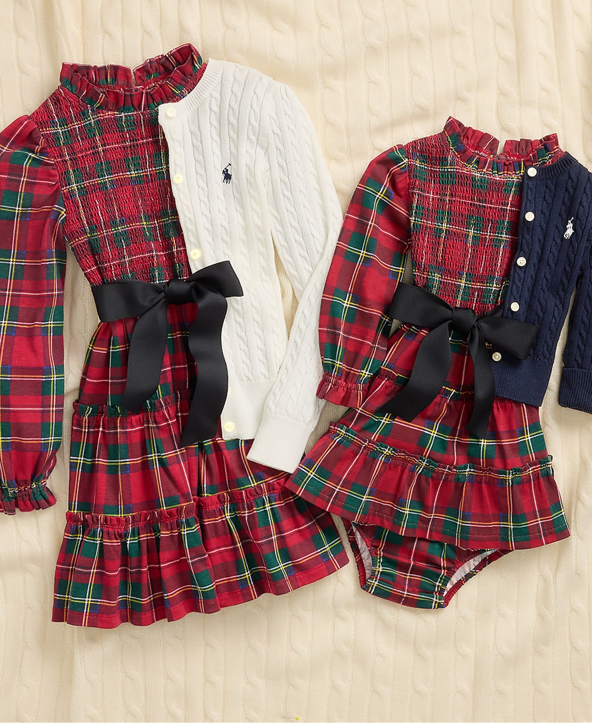 Polo Ralph Lauren Toddler and Little Girls Plaid Smocked Cotton Jersey Dress