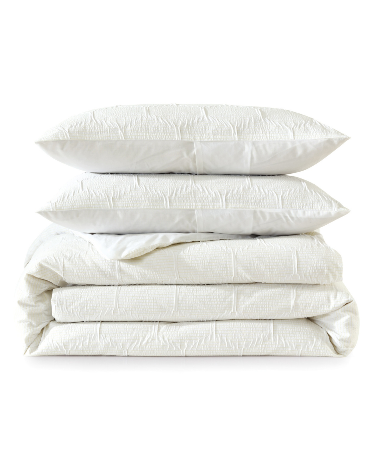 Shop Dkny Modern Hexagon 3 Piece Comforter Set, Full/queen In White
