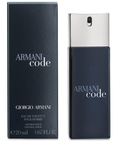 Armani Code Eau de Toilette Travel Spray, 0.67oz