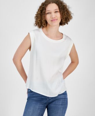 Liverpool Los Angeles - Women's Mixed-Media Sleeveless Top