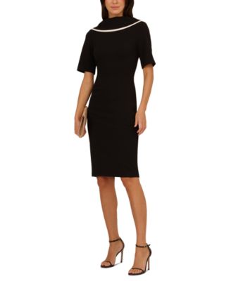Adrianna Papell - Women's Folded-Neck V-Back Sheath Dress