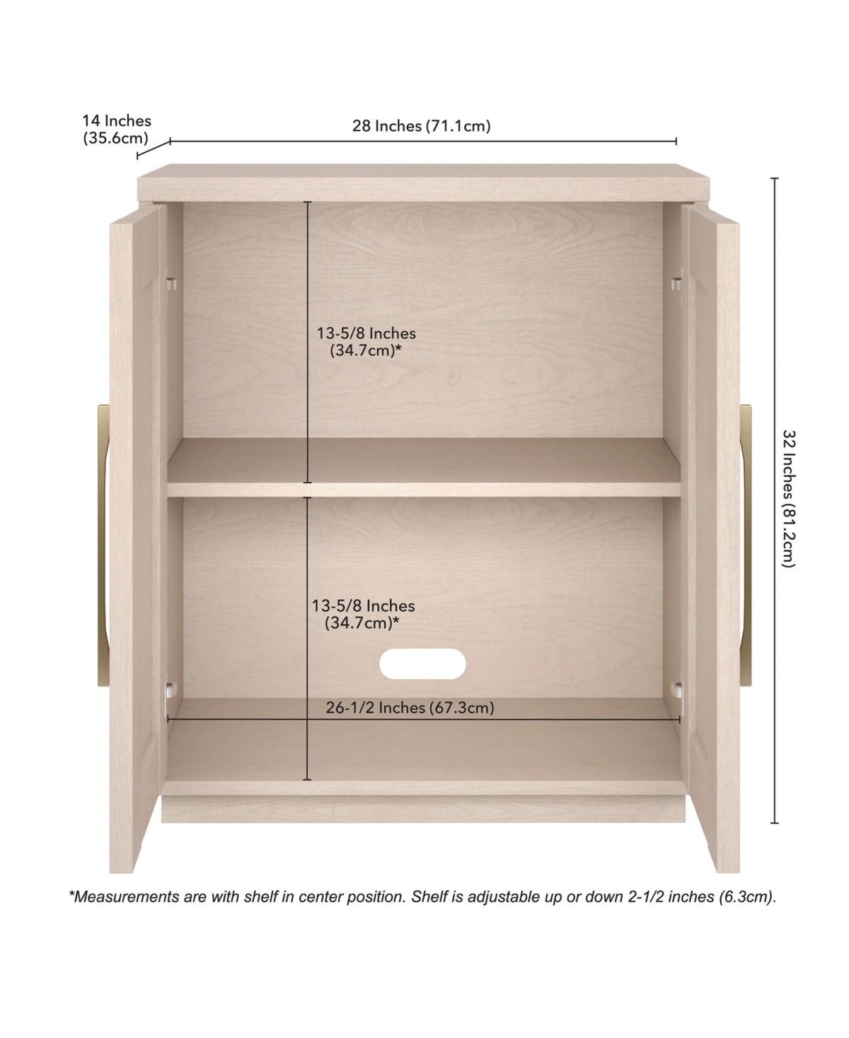Hudson & Canal 28" Tillman Wide Rectangular Accent Cabinet In Neutral