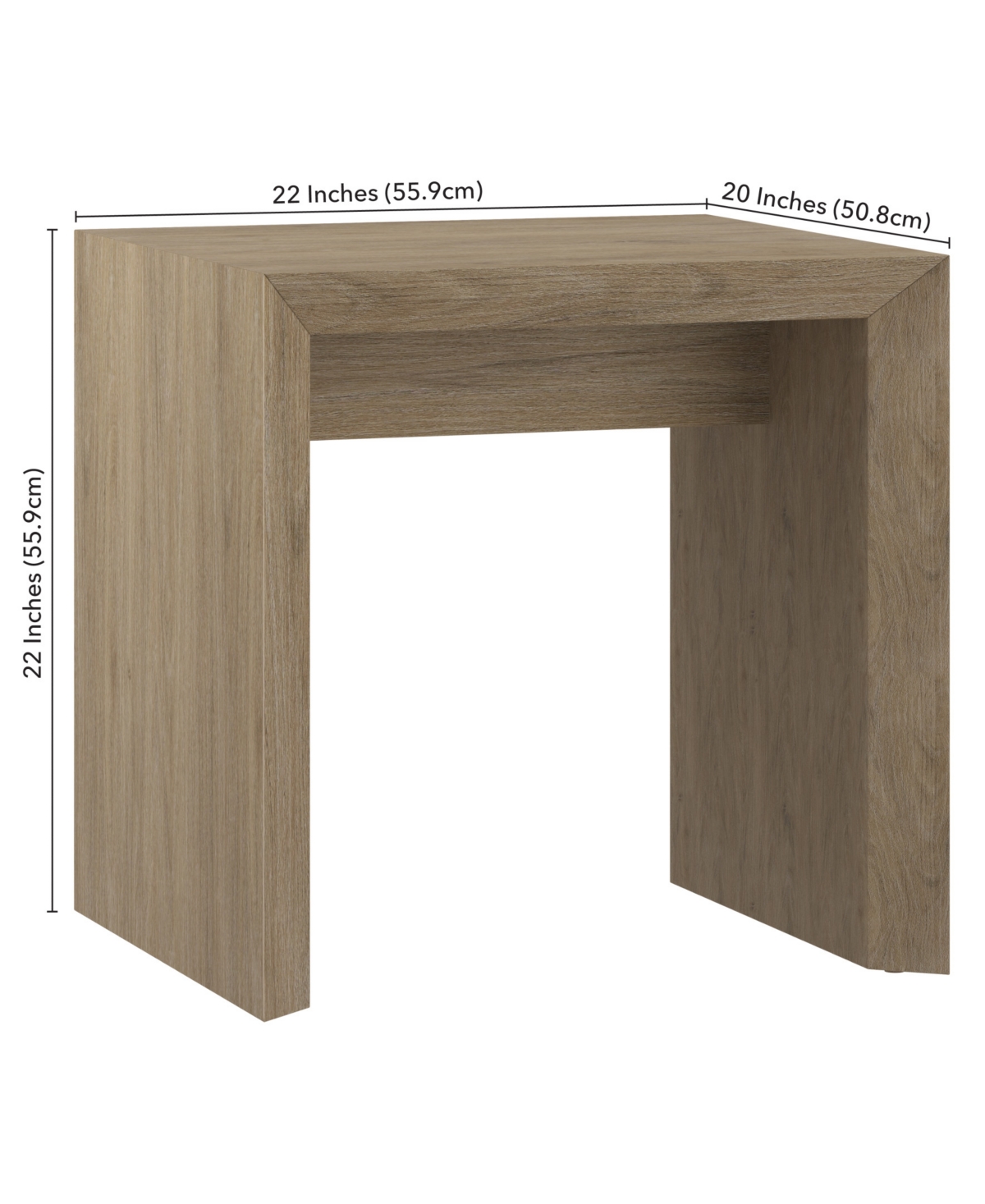Hudson & Canal 22" Oswin Wide Rectangular Side Table In Antiqued Gray Oak